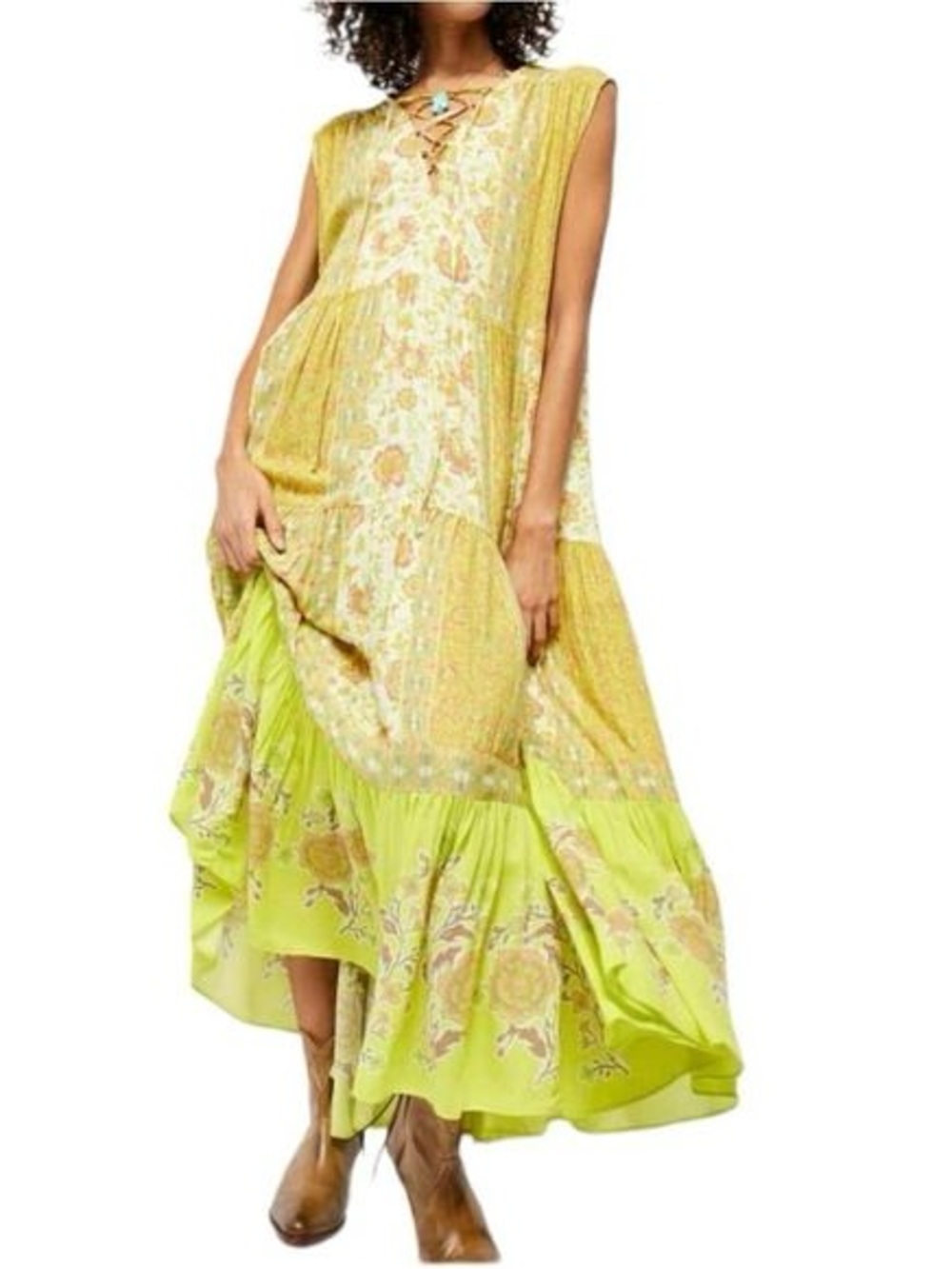 Free People Hanalei Bay Maxi Dress in Yellow